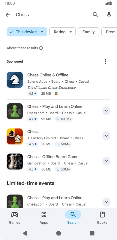 Press the required app. Press the required app.