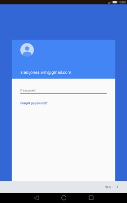Press the text input field and key in the password for your Google account. Press the text input field and key in the password for your Google account.