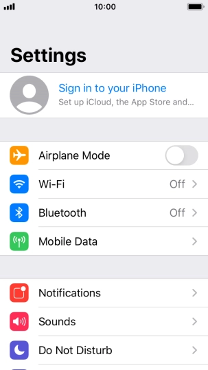 Press Sign in to your iPhone. Press Sign in to your iPhone.