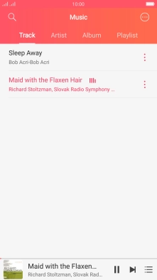 Press the song title at the bottom of the screen. Press the song title at the bottom of the screen.