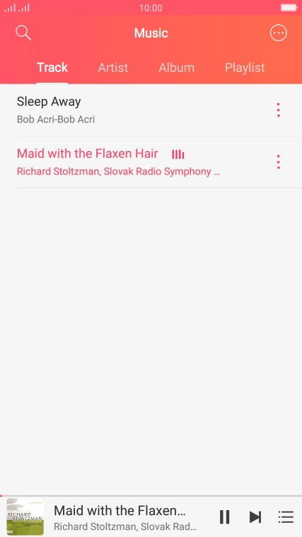 Press the song title at the bottom of the screen. Press the song title at the bottom of the screen.