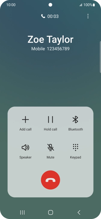 Press the end call icon. Press the end call icon.