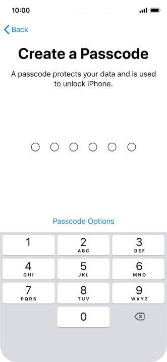 Press Passcode Options. Press Passcode Options.