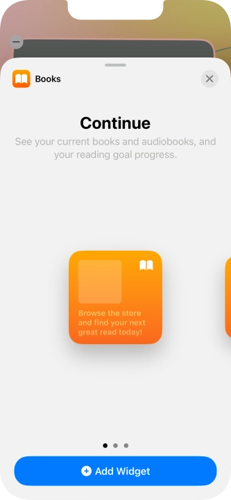 Slide your finger right or left on the screen to select the required widget size. Slide your finger right or left on the screen to select the required widget size.