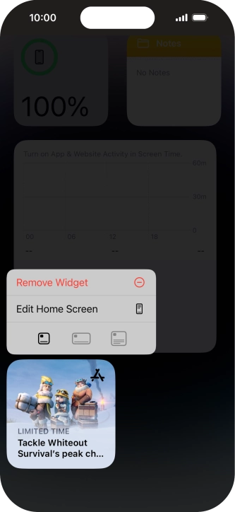 Press Remove Widget. Press Remove Widget.