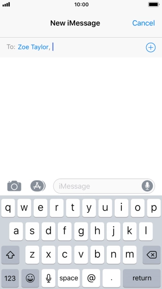 If the recipient can receive iMessages, iMessage is displayed in the text input field. If the recipient can receive iMessages, iMessage is displayed in the text input field.