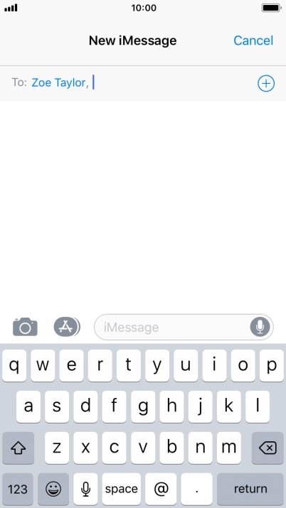 If the recipient can receive iMessages, iMessage is displayed in the text input field. If the recipient can receive iMessages, iMessage is displayed in the text input field.