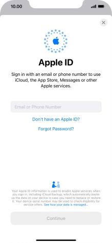 If you don t have an Apple ID, press Don't have an Apple ID? and follow the instructions on the screen to create an Apple ID. If you don t have an Apple ID, press Don't have an Apple ID? and follow the instructions on the screen to create an Apple ID.