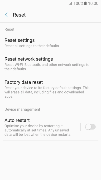 Press Factory data reset. Press Factory data reset.