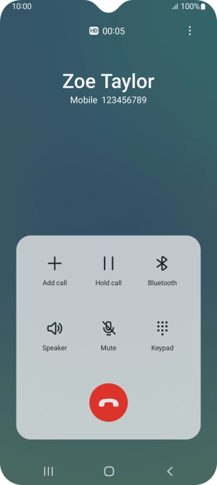 Press the end call icon. Press the end call icon.