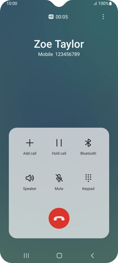 Press the end call icon. Press the end call icon.