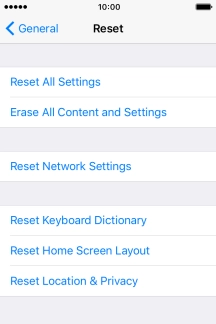 Press Reset All Settings. Press Reset All Settings.