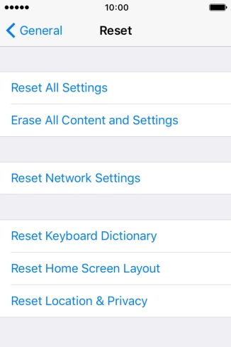 Press Reset All Settings. Press Reset All Settings.