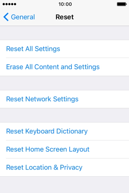 Press Reset All Settings. Press Reset All Settings.