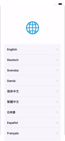 Press the required language. Press the required language.