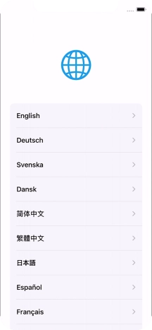 Press the required language. Press the required language.