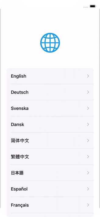 Press the required language. Press the required language.