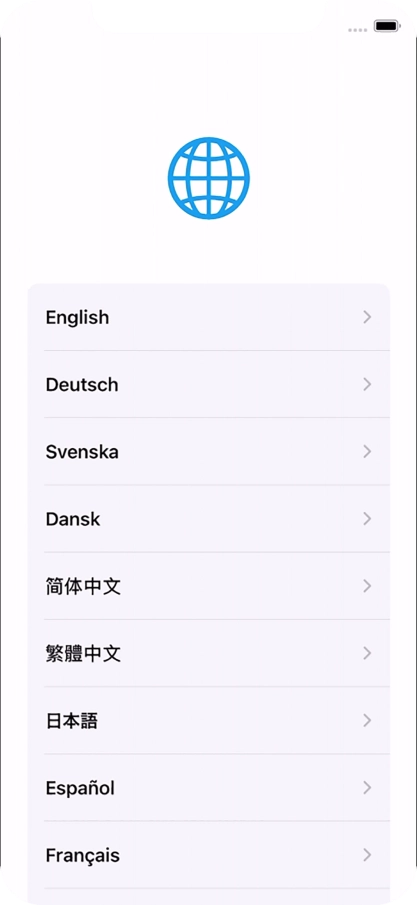 Press the required language. Press the required language.