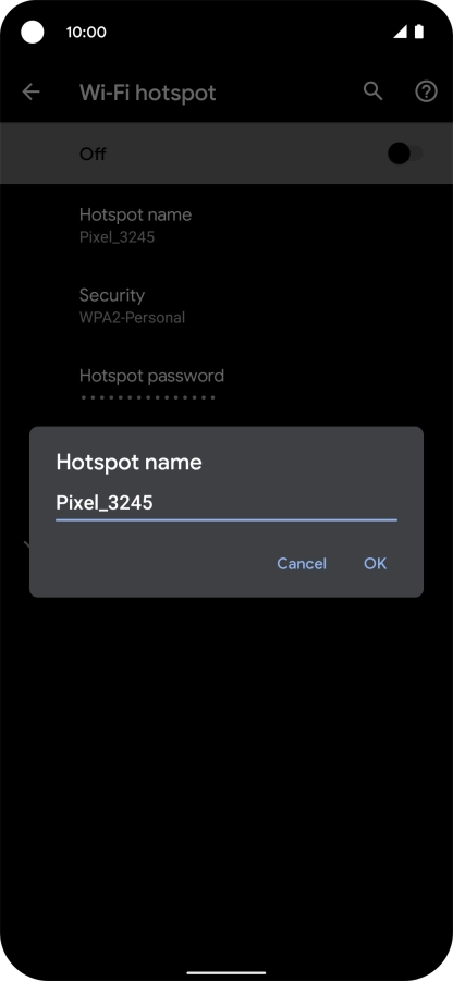 Key in the required Wi-Fi hotspot name and press OK. Key in the required Wi-Fi hotspot name and press OK.