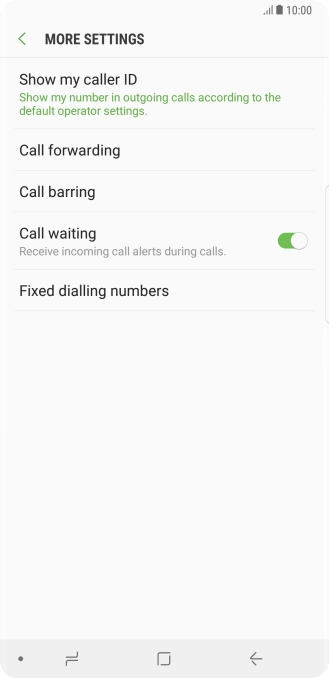 Press Call barring. Press Call barring.