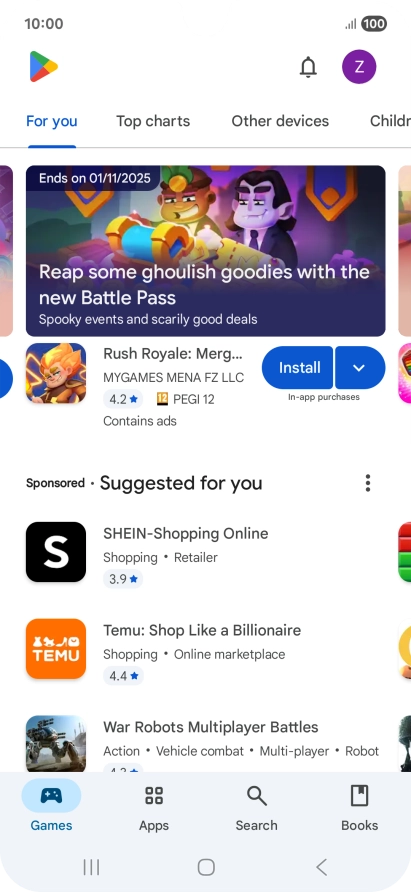 Press the profile icon. Press the profile icon.