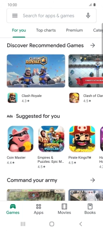 Press the search field. Press the search field.