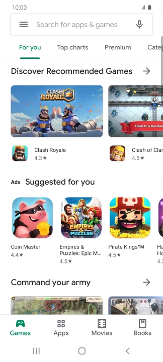 Press the search field. Press the search field.