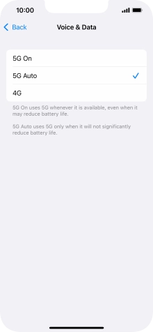 To turn on use of 5G primarily, press 5G On. To turn on use of 5G primarily, press 5G On.