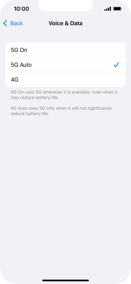 To turn on use of 5G primarily, press 5G On. To turn on use of 5G primarily, press 5G On.