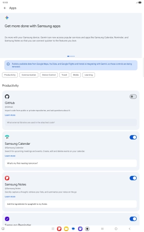 Press the indicator next to the required extension to turn on the function. Press the indicator next to the required extension to turn on the function.
