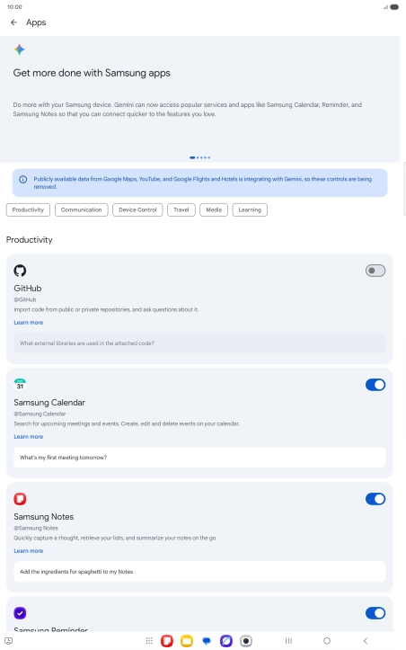 Press the indicator next to the required extension to turn on the function. Press the indicator next to the required extension to turn on the function.