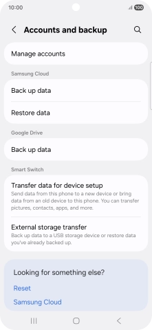 Press Manage accounts. Press Manage accounts.