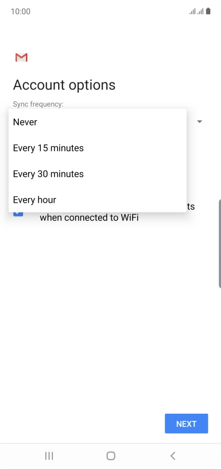 Press the required setting. Press the required setting.