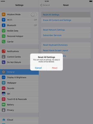 Press Reset. Press Reset.