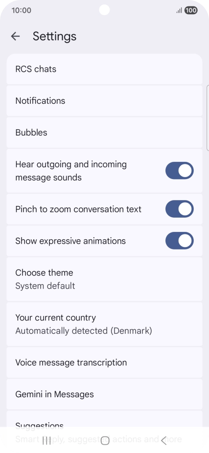 Press Gemini in Messages. Press Gemini in Messages.