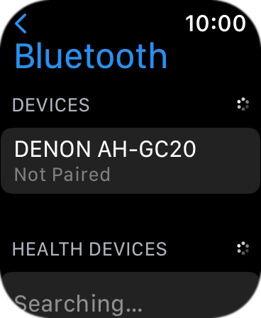 Press the required Bluetooth device. Press the required Bluetooth device.