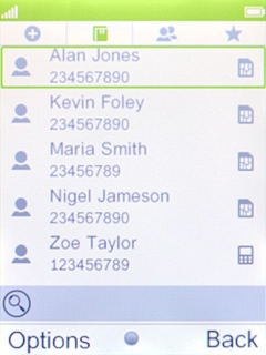 Highlight the required contact. Highlight the required contact.