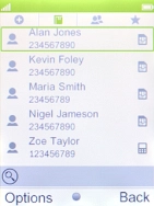 Highlight the required contact. Highlight the required contact.