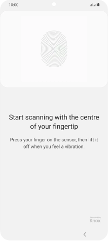 Follow the instructions on the screen to create the phone lock code using your fingerprint. Follow the instructions on the screen to create the phone lock code using your fingerprint.