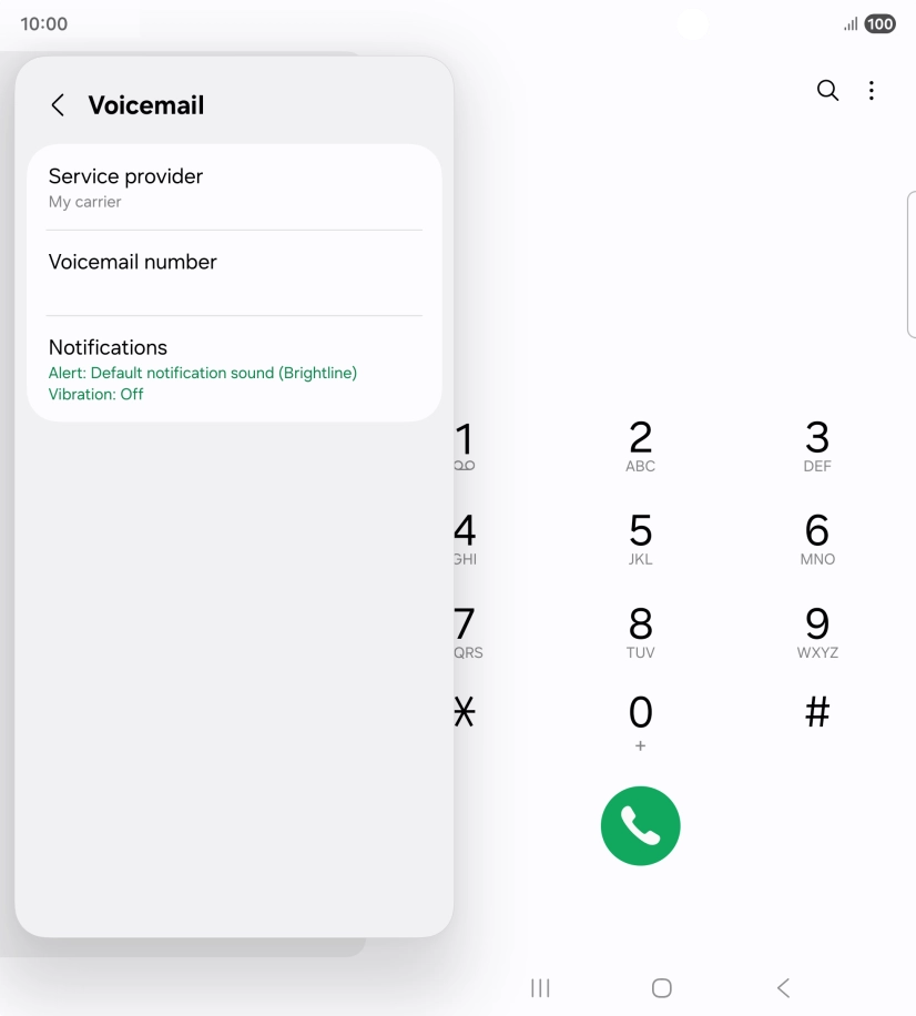 Press Voicemail number. Press Voicemail number.