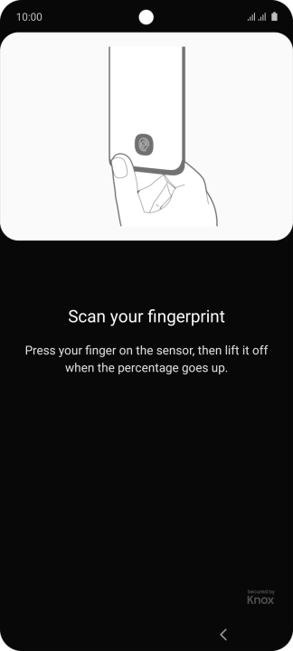 Follow the instructions on the screen to create the phone lock code using your fingerprint. Follow the instructions on the screen to create the phone lock code using your fingerprint.