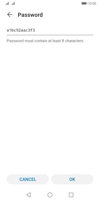 Key in the required Wi-Fi hotspot password and press OK. Key in the required Wi-Fi hotspot password and press OK.