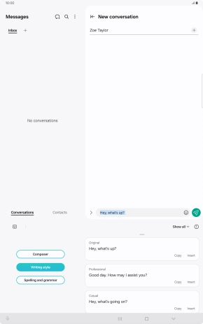 Press the drop down list. Press the drop down list.
