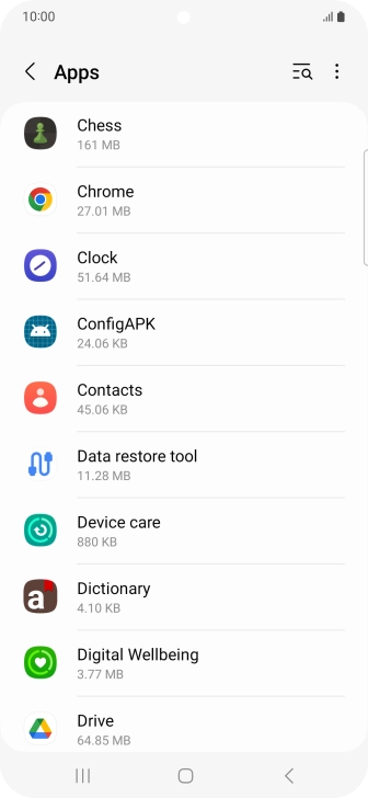 Press the required app. Press the required app.