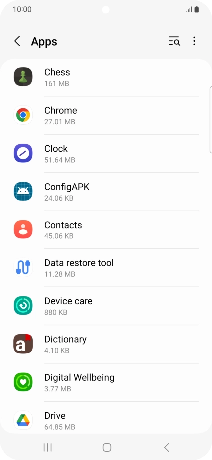 Press the required app. Press the required app.
