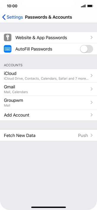 Press the required account. Press the required account.