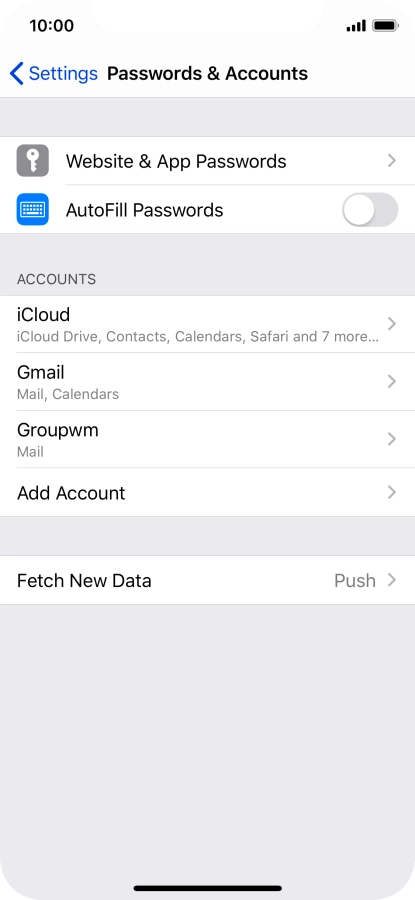 Press the required account. Press the required account.