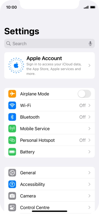 Press Apple Account. Press Apple Account.
