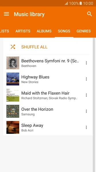 Press the required audio file. Press the required audio file.