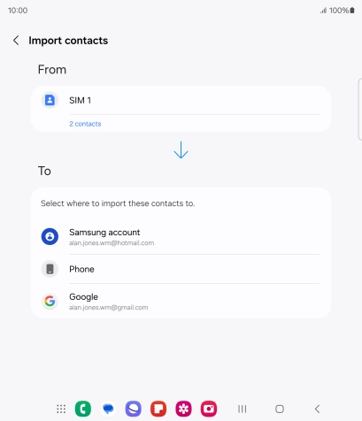 Press the required Google account. Press the required Google account.